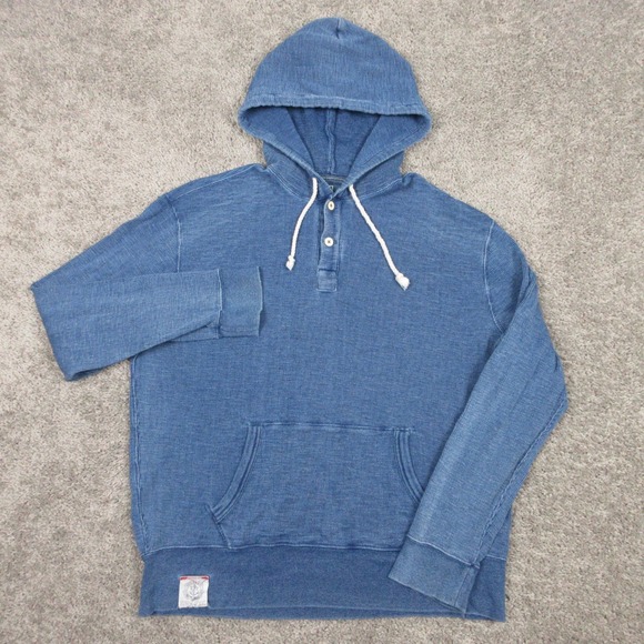 Polo Ralph Lauren Other - Polo Ralph Lauren Sweater Mens Large Blue Waffle Knit Pullover Hoodie Sweatshirt